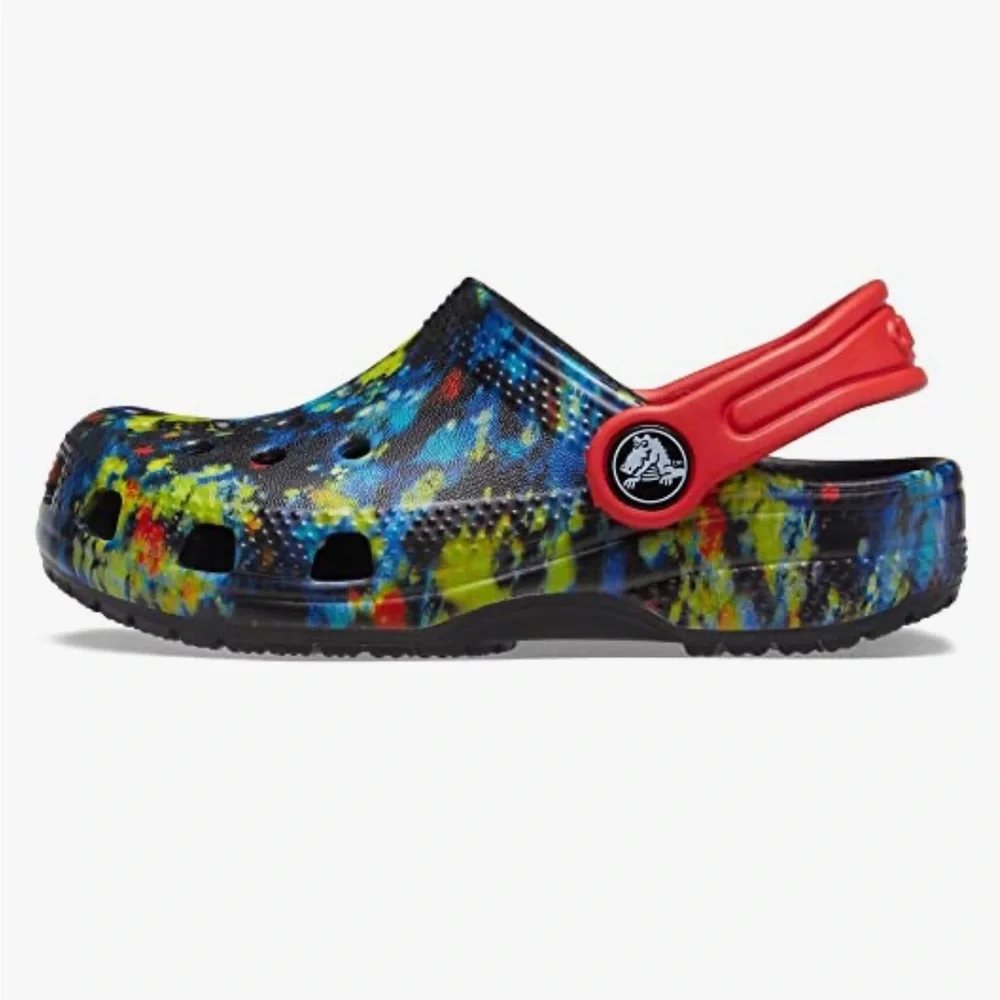 CROCS Kids Colorful Water Shoes with Red Strap
